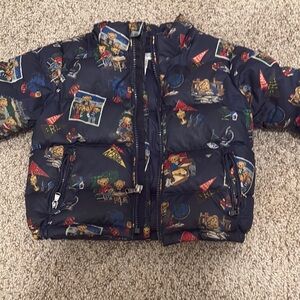Polo by Ralph Lauren Blue Puffer Jacket with Space Graphics